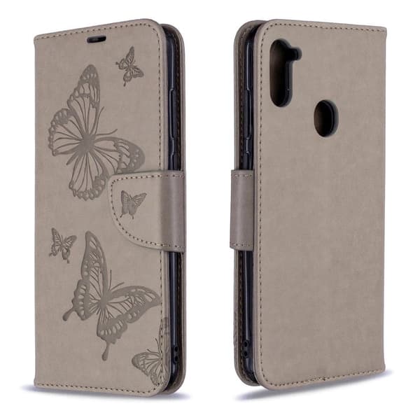 Butterfly Samsung Galaxy A11 / M11 veske - Grå Silver grey