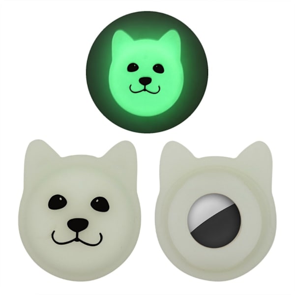 AirTags TPU-deksel med søtt hundedesign - Grå Silver grey