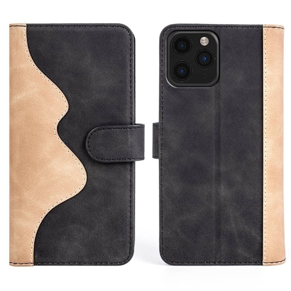 Tvåfärgat iPhone 11 Pro Max fodral i läder - Svart Svart