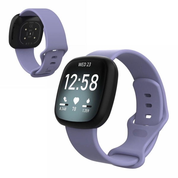 Fitbit Versa 3 / Sense silikon klockarmband - lila Size: S Lila