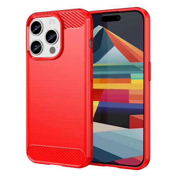 Carbon Flex Etui iPhone 15 Pro - Rød Red