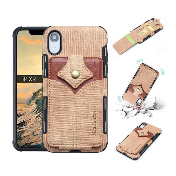 SHOUHUSHEN iPhone Xr vaahtera solki nahkainen suojakotelo - Kulta Gold