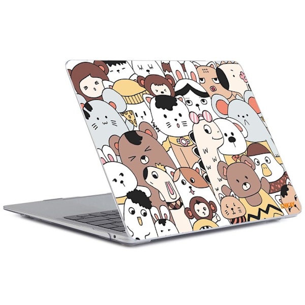 HAT PRINCE MacBook Air 13 M1 (A2337, 2020) / Retina (A2179, 2020) / M1 (A2337, 2020) sött fodral i djurstil - Djurparksdjur Förenas Brun