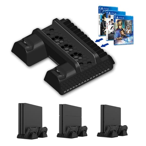 Sony PlayStation 4 - PS4 dual controller oplader og vertikal kølingsstander Black