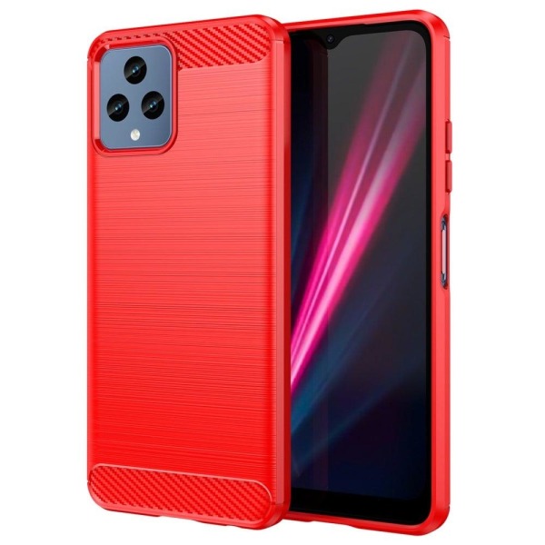 Carbon Flex Etui T-mobile Revvl 6 5g - Rød Red