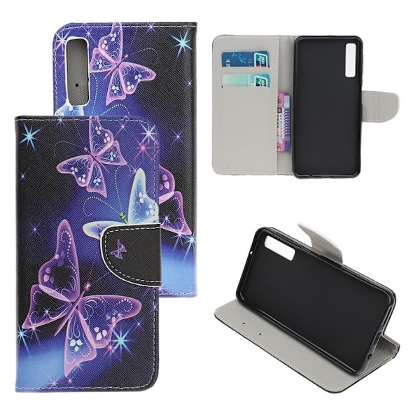 Wonderland Samsung Galaxy A70 etui - Livlige Sommerfugle Purple