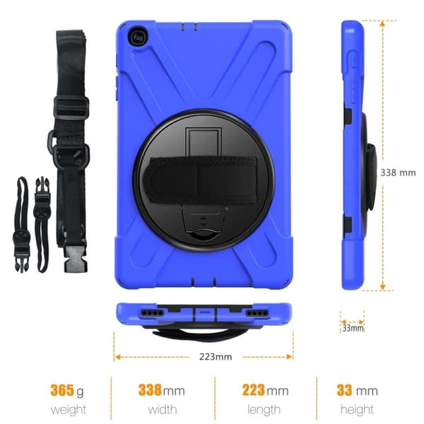 Samsung Galaxy Tab A 10.1 (2019) 360 graders silikon combo deksel  - Blå Blue