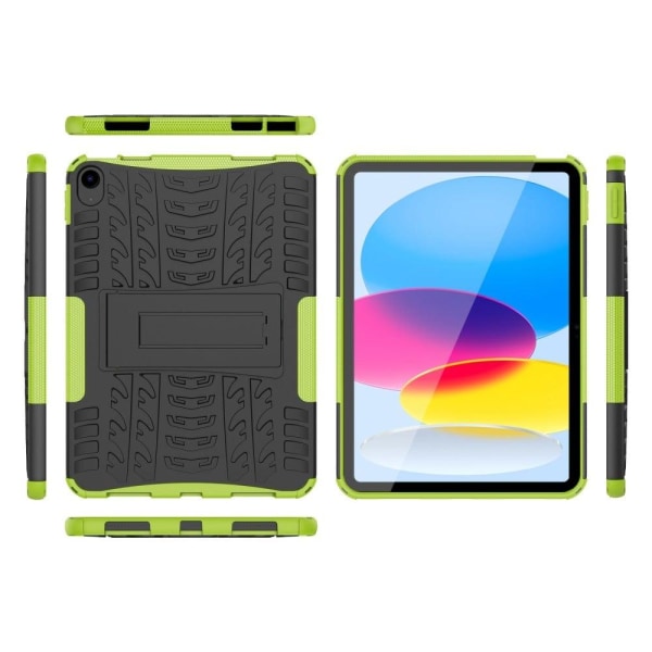Tire pattern kickstand case for iPad 10.9 (2022) - Green Grön