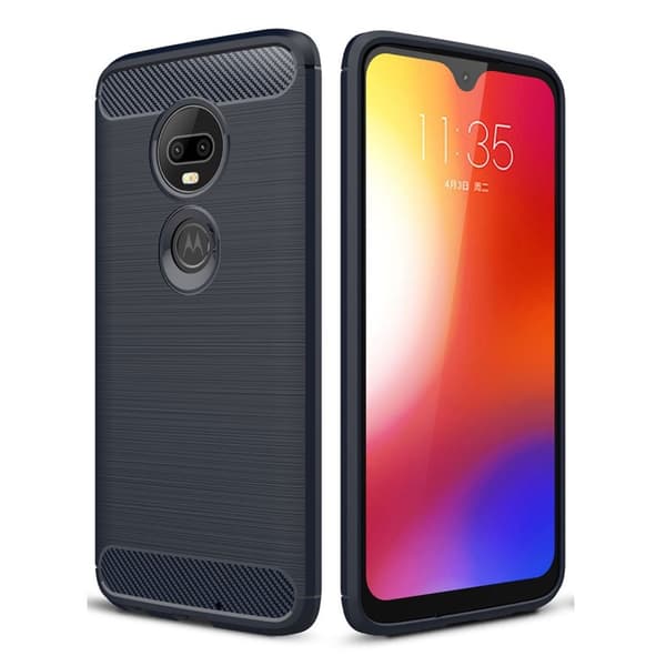 Carbon Flex Motorola Moto G7 Plus deksel - Blå Blue