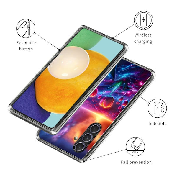 Vibe Samsung Galaxy A55 deksel - Blomster Med Blader Multicolor