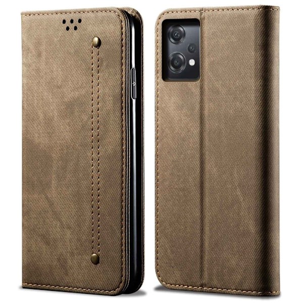 Jeans OnePlus Nord CE 2 Lite 5G flip case - Khaki Brown
