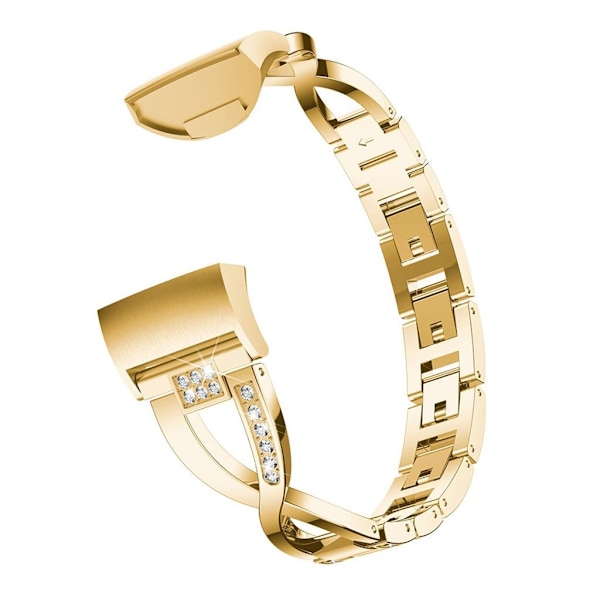 Fitbit Charge 3 X-formet urrem med rhinsten - guld Gold