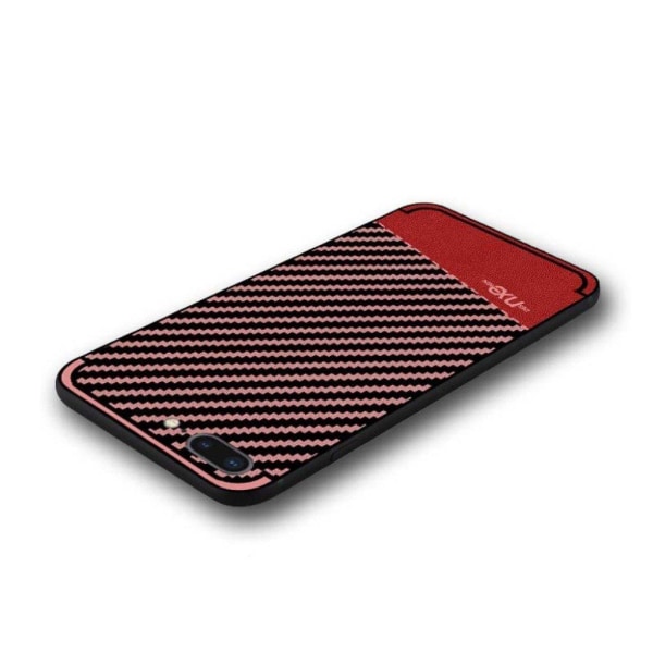 NXE iPhone 7 Plus,8 Plus Skal som har en unik karbonfiber design Röd