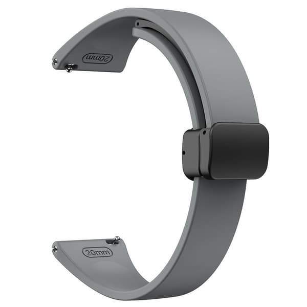 22 mm universal silikone-sportsrem med sort magnetisk spænde - Rumgrå Silver grey