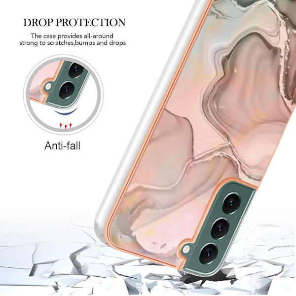 Marble Samsung Galaxy S22 Plus Suojakotelo - Pinkki Pink