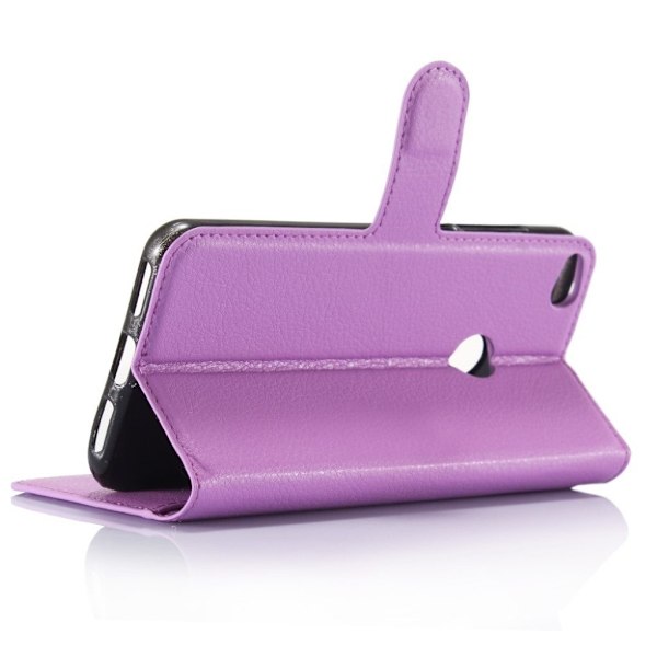 Honor 8 Lite stilfuldt og holdbart læder-etui - Lilla Purple