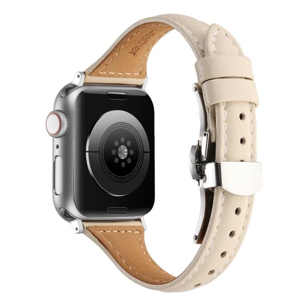 Apple Watch Series 8 (41mm) Ægte okselæderrem - Beige Brown