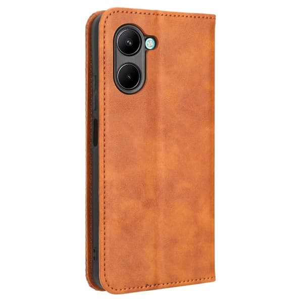 Bofink Vintage Realme C33 Læder Etui - Brun Brown