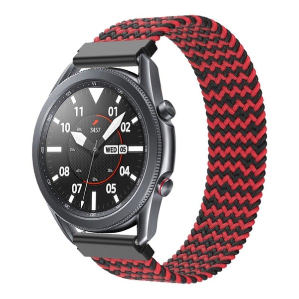 Samsung Galaxy Watch 3 (45 mm) elastisk nylon-urrem - W-Form Sort / Rød Størrelse: Xs Red