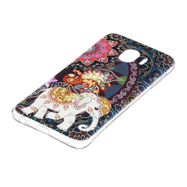 Samsung Galaxy J4 (2018) mønsterutskrift - Blomst og elefant Multicolor