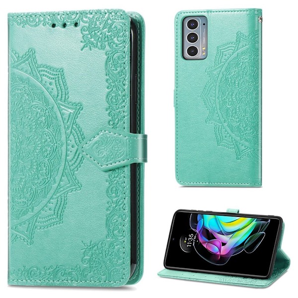 Mandala läder Motorola Edge 20 fodral - Grön Grön