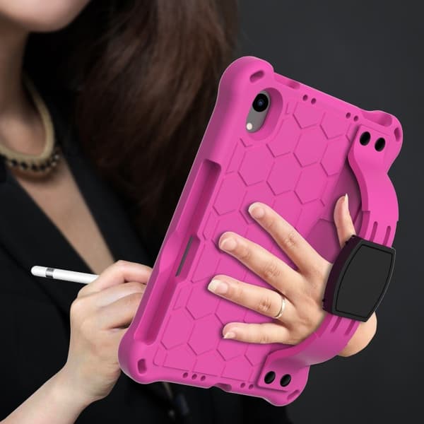 EVA-tabletskal med bikagestruktur og skulderrem iPad mini (2021) - Rose / Sort Pink
