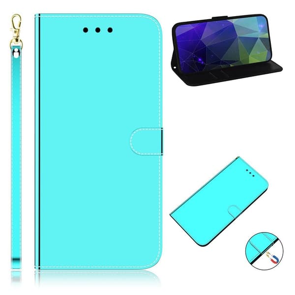 Mirror Samsung Galaxy A31 flip-etui - Cyan Green