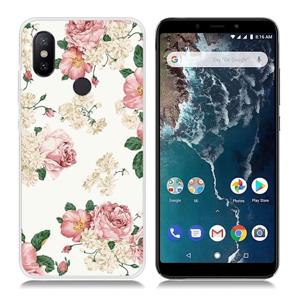 Xiaomi Mi A2 Mönsterfodral - Eleganta Blommor multifärg