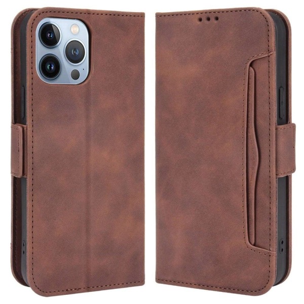 Modernt iPhone 14 Plus fodral med plånbok - Brun Brun