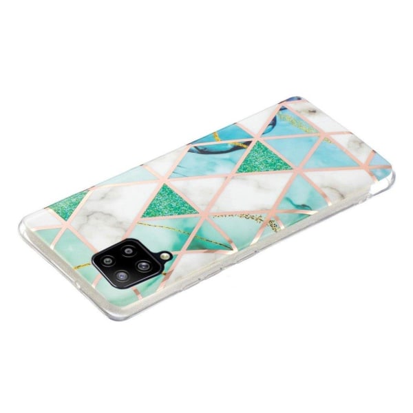 Marble design Samsung Galaxy A42 5G kotelot - Valkoinen / Syaani Green