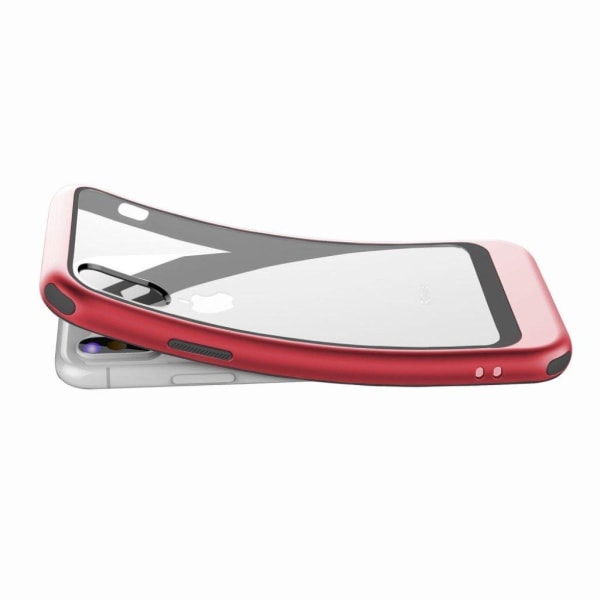 iPhone Xs Max transparentti hybriidi muovinen takasuoja kuori - Red