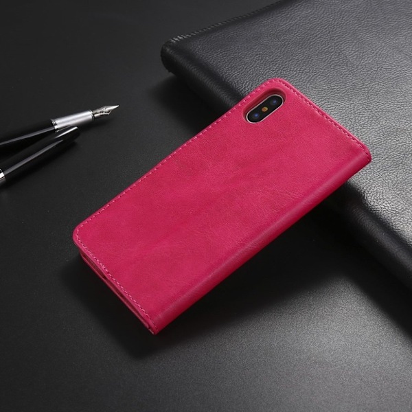 LC.IMEEKE iPhone X flip etui - Lyserød Pink