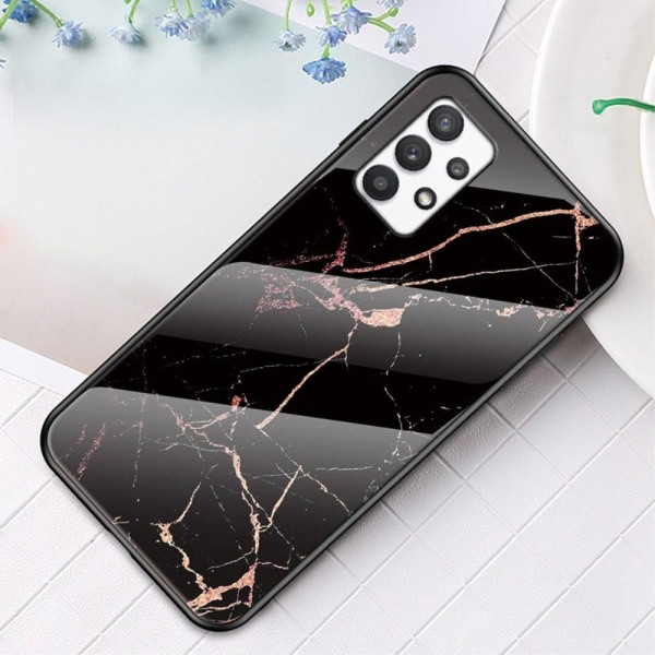 Fantasy Marble Samsung Galaxy A33 5G Suojakuori - Gold Musta Marble Black