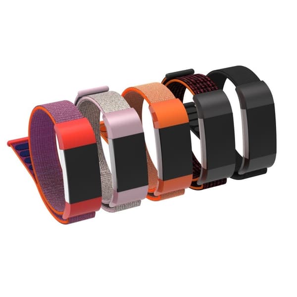 Fitbit Charge 2 klockarmband med kopplare nylon - Svart Svart