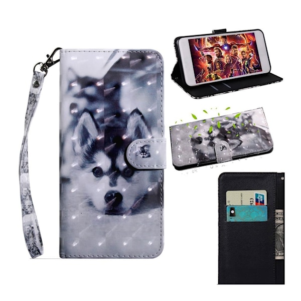 Samsung Galaxy A9 (2018) lys spot læder flip etui - Hund Multicolor