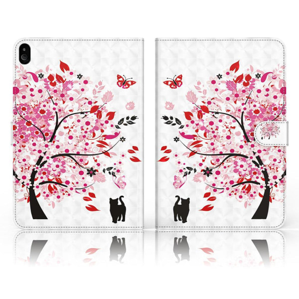 Lenovo Tab M10 pattern leather flip case - Flower Tree Pink