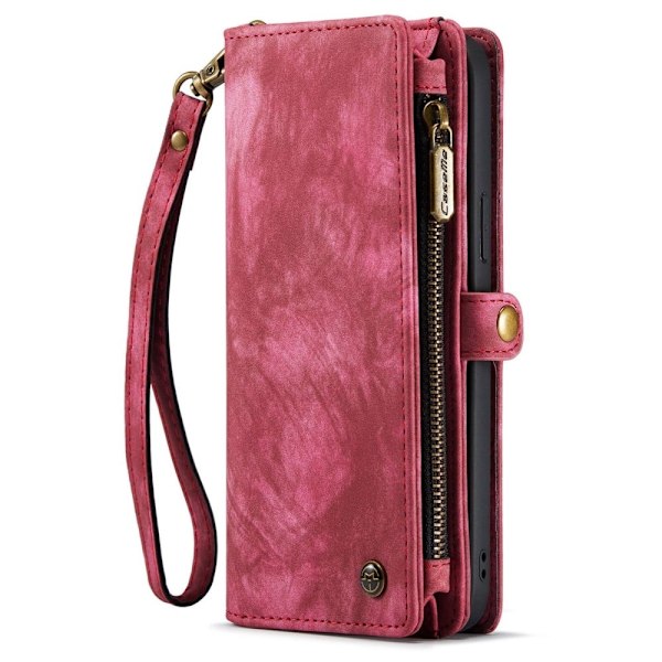 CaseMe iPhone 14 Pro Zipper Lompakko - Punainen Red