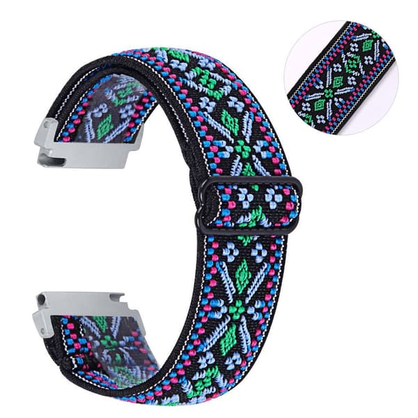 20 mm Samsung Galaxy Watch 3 (41 mm) / Watch Active / Gear S2 elastisk mønsterurrem - Blå / Blå Multicolor