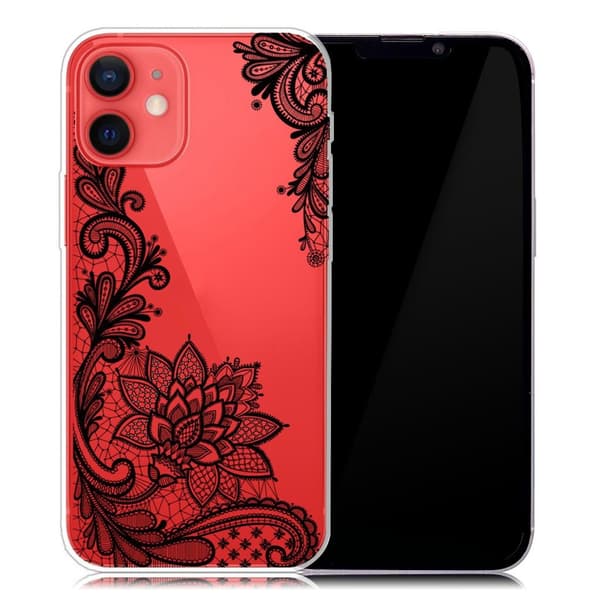 Deco iPhone 13 Suojakotelo - Lace Flower Black
