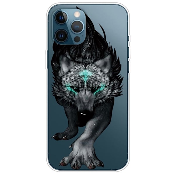 Anti-ridse-telefonetui iPhone 14 Pro Max 6,7 tommer, ufarvet mønstertryk IMD fleksibel bagsidebeskyttelse - Sort Black