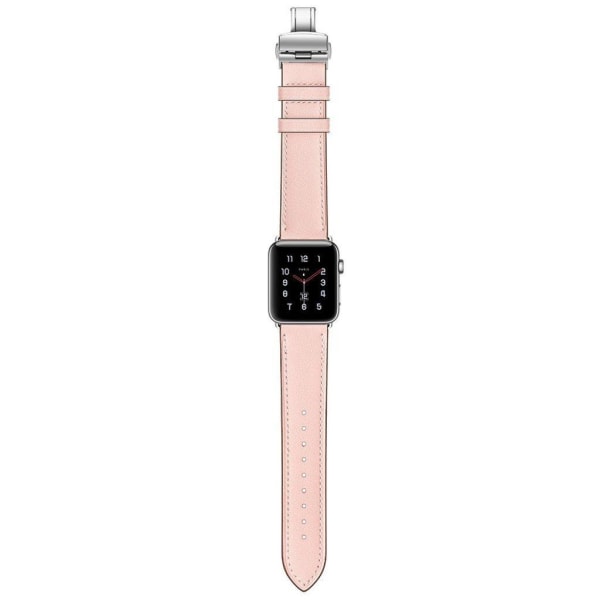 Apple Watch Series 5 40mm durable genuine leather watch band - S Pink