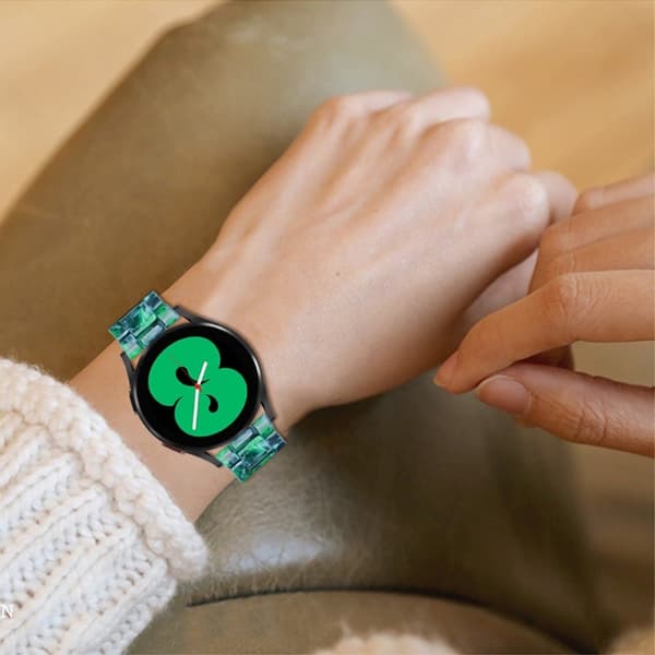 20 mm resin urrem til Amazfit-ur med spænde i rustfrit stål - Mat Sortgrøn Green