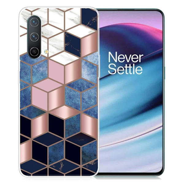 Marble OnePlus Nord CE 5G Suojakotelo - Sininen / Kulta Cube Multicolor