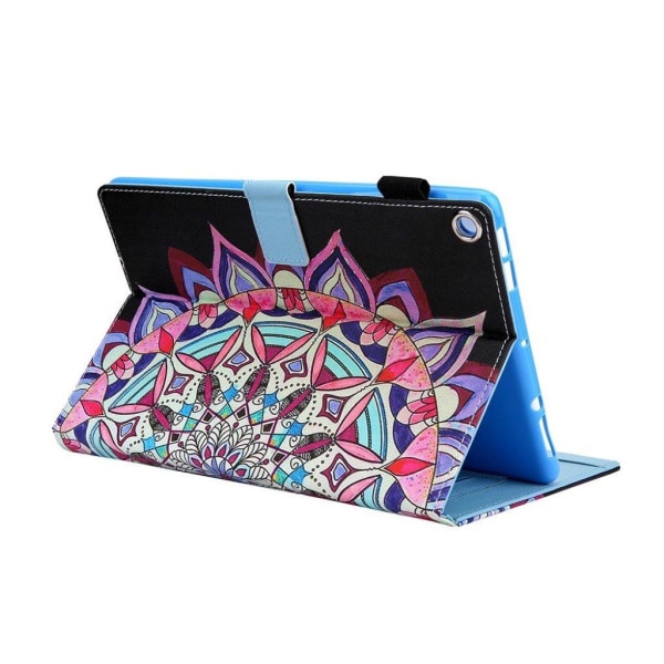 Amazon Fire HD 10 (2019) unikt mönster läder flip fodral - mandala blomma multifärg