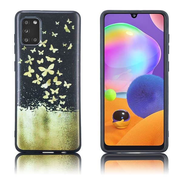 Butterfly Samsung Galaxy A31 nahkakotelo - Perhonen Gold