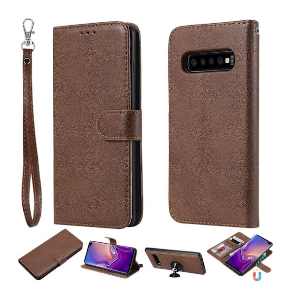 Samsung Galaxy S10 Plus dæk mønster hybrud etui - Brun Brown