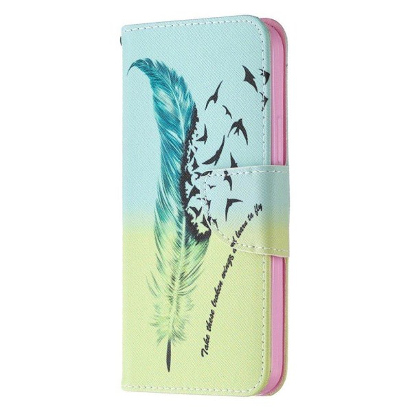 Wonderland iPhone 12 Pro / iPhone 12 flip etui - Fjer Blue