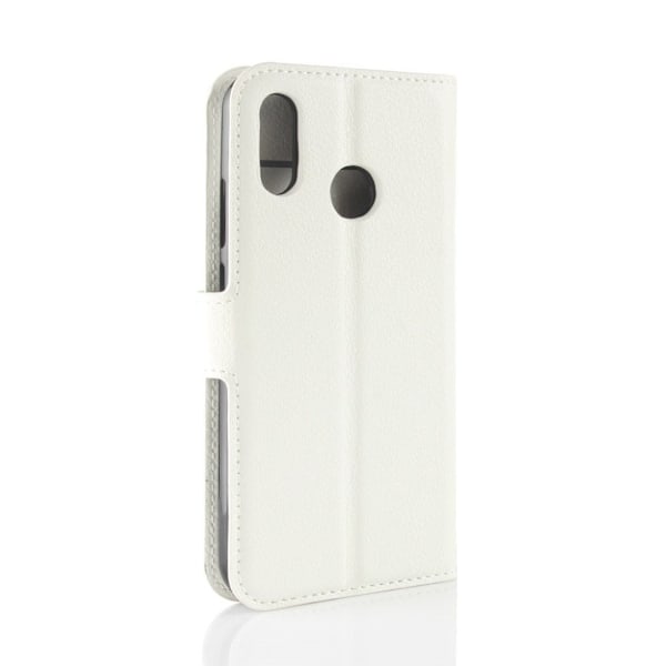 Huawei P20 Lite litchi tekstur PU læder flip etui - hvid White