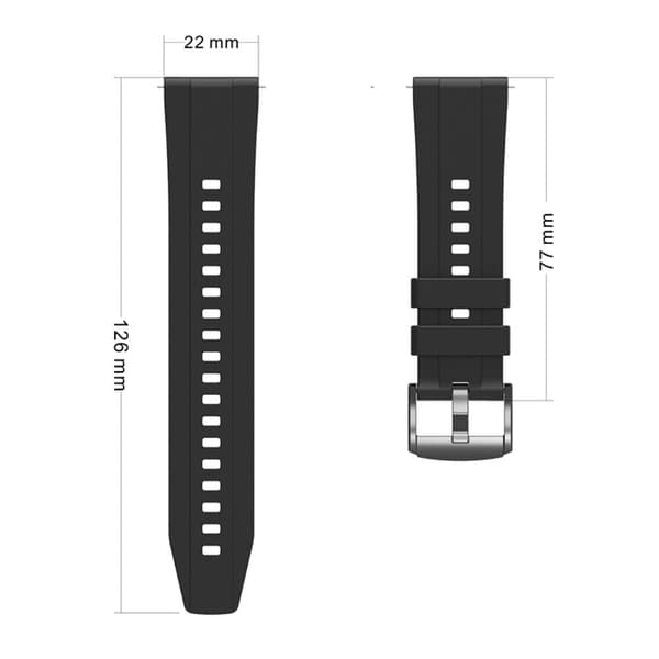 Huawei Watch GT 4 46mm Smart Watch Band 22mm Silicone Strap Replacement - Sort Black