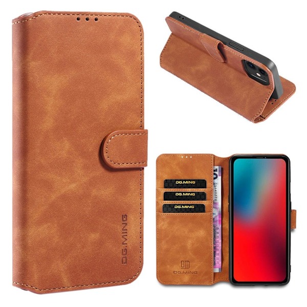 DG.MING iPhone 12 Pro / iPhone 12 retro etui - Brun Brown